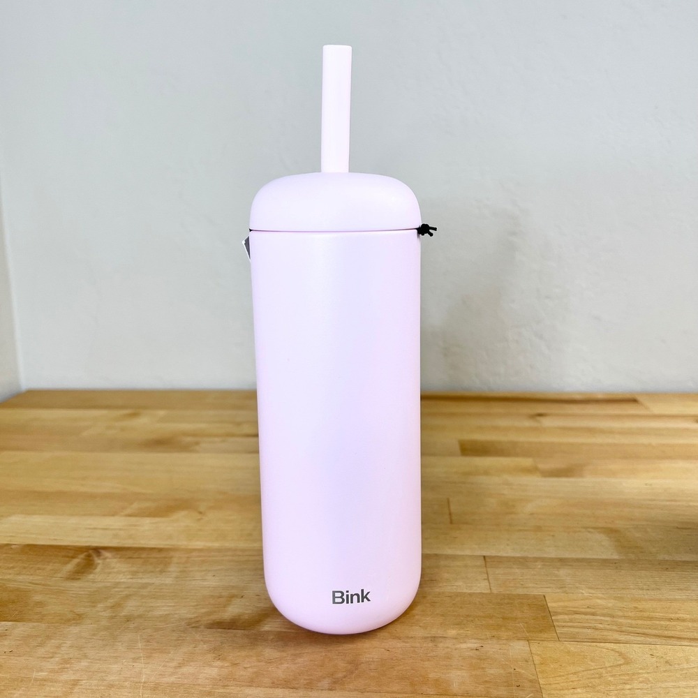 Bink Straw Tumbler Oyster Pink 21oz New Ceramic Steel Insulated Silicone